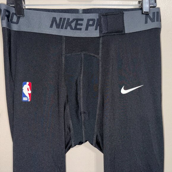 Nike Pro NBA Player Team Issue 3/4 Compression Tights Black Men DN1547-010 - Picture 3 of 12